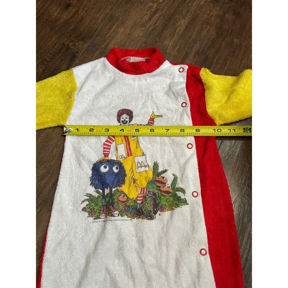 McDonald's Sleeper Infant 2B Red Yellow Ronald McDonald Grimace Vintage 6 Months